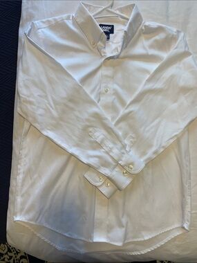 Lands' End White Button-Down Dress Shirt - Boys